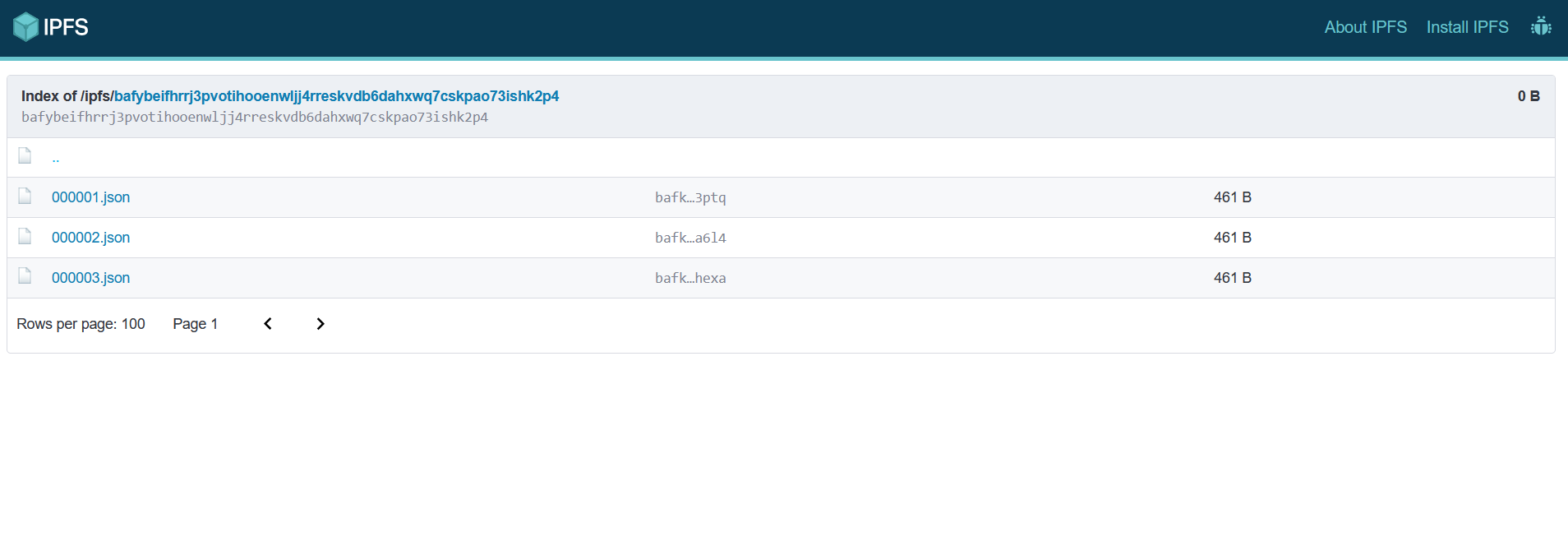 IPFS folder referance