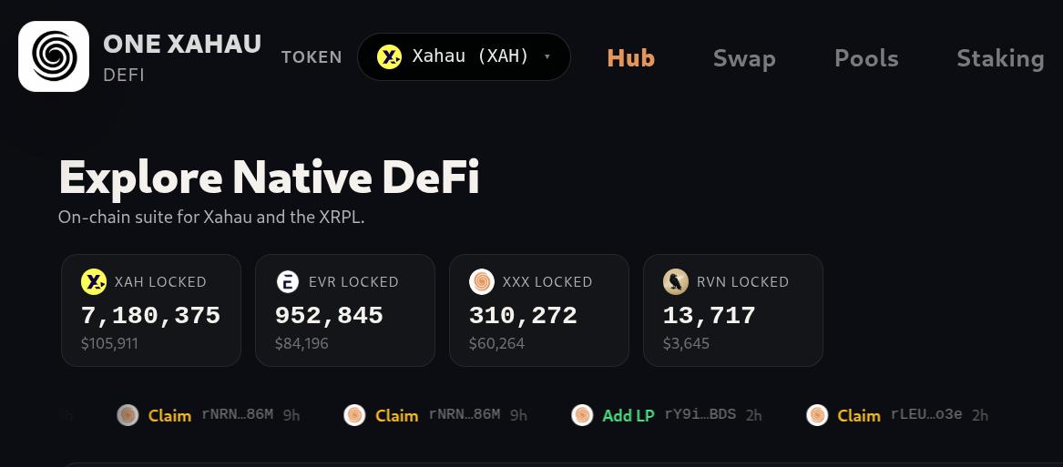 One Xahau Defi Site