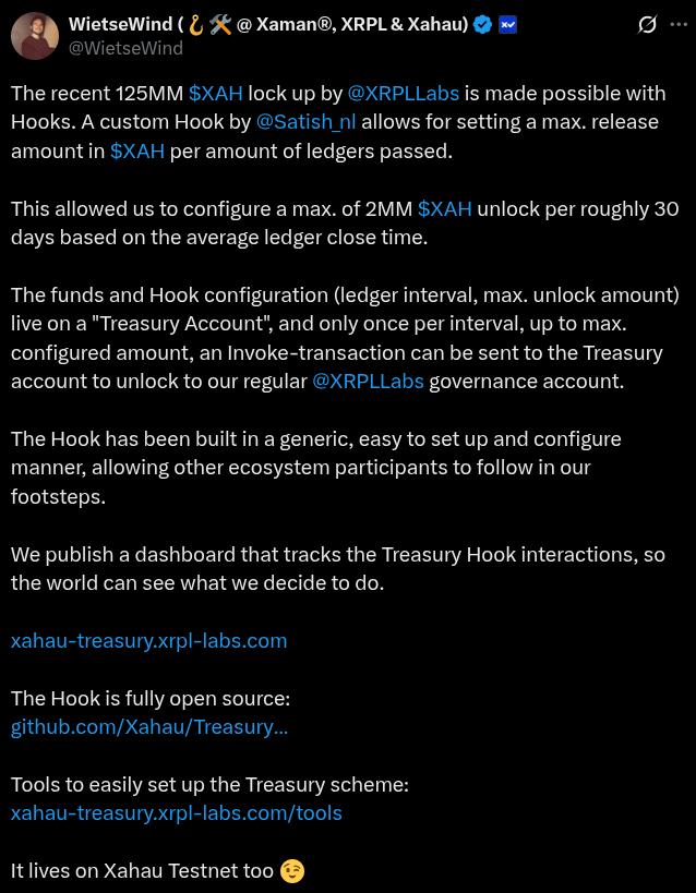 Tweet About Xaman Treasury Hook
