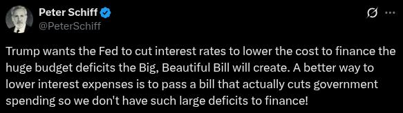 Peter Schiff Tweet About Budget