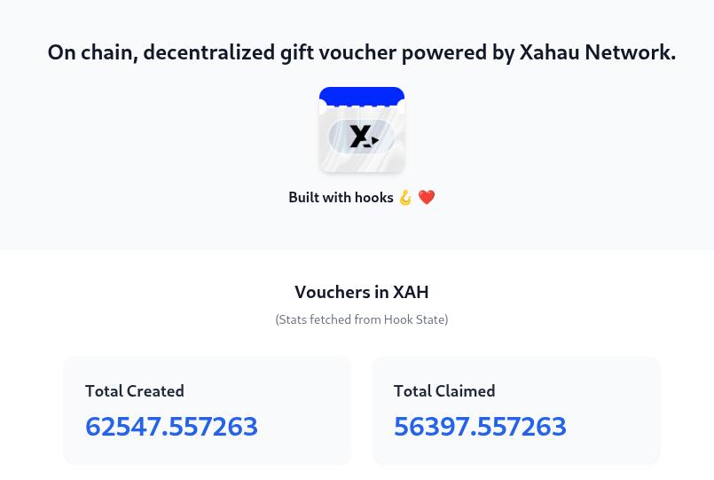XAH Voucher Statistics