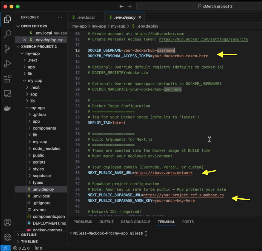 Configuring env.deploy File